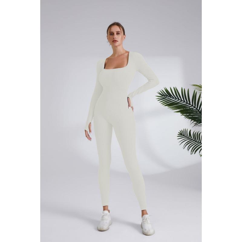 Зимний длинный цельный костюм для йоги для женщин, быстросохнущий, для бега, фитнеса, цельные штаны для йоги с длинным рукавом