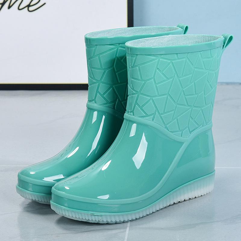 Мода 2024Botas De Lluvia Para Mujer Уличные женские резиновые сапоги из износостойкого пластика ПВХ Обувь для кухни Водонепроницаемая обувь, все сезоны