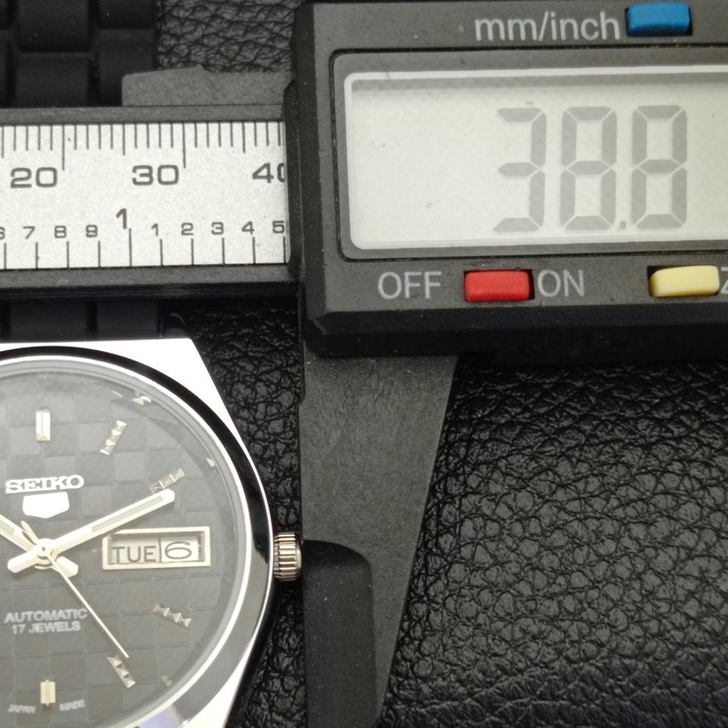 JAPAN SEIKO 5 AUTOMATIC MENS 6309A REFURBISHED BLACK COLOR DIAL WATCH A440281-4 Sk-a440281