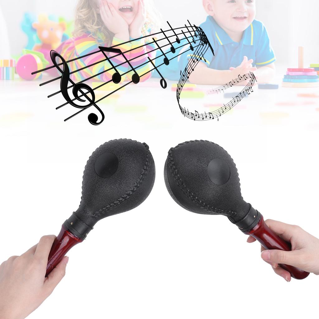 2Pcs Sand Hammer Toy Orff Percussion Toy Children Early Education Plastic KTV Active ToolBlack