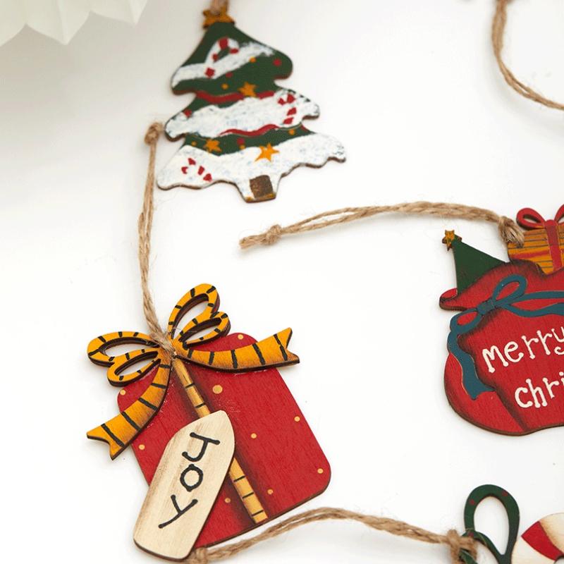 НОВЫЙ Деревянный Подарочный Набор Подвесок на Рождественскую Елку Ретро Украшение на Рождественскую Елку Капля Украшение Принадлежности для Рождественской Вечеринки для Домашнего Декора