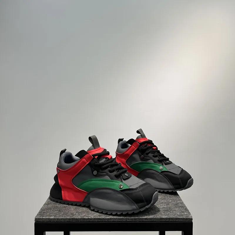 Модные дизайнерские массивные кроссовки с цветными блоками для мужчин, модные повседневные кожаные дышащие туфли на увеличенной платформе