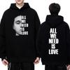 Худи с двусторонним принтом певца Canserbero "All We Need Is Love" Мужская Женская Хип-Хоп Панк Уличная одежда Унисекс Хлопковый Свитшот