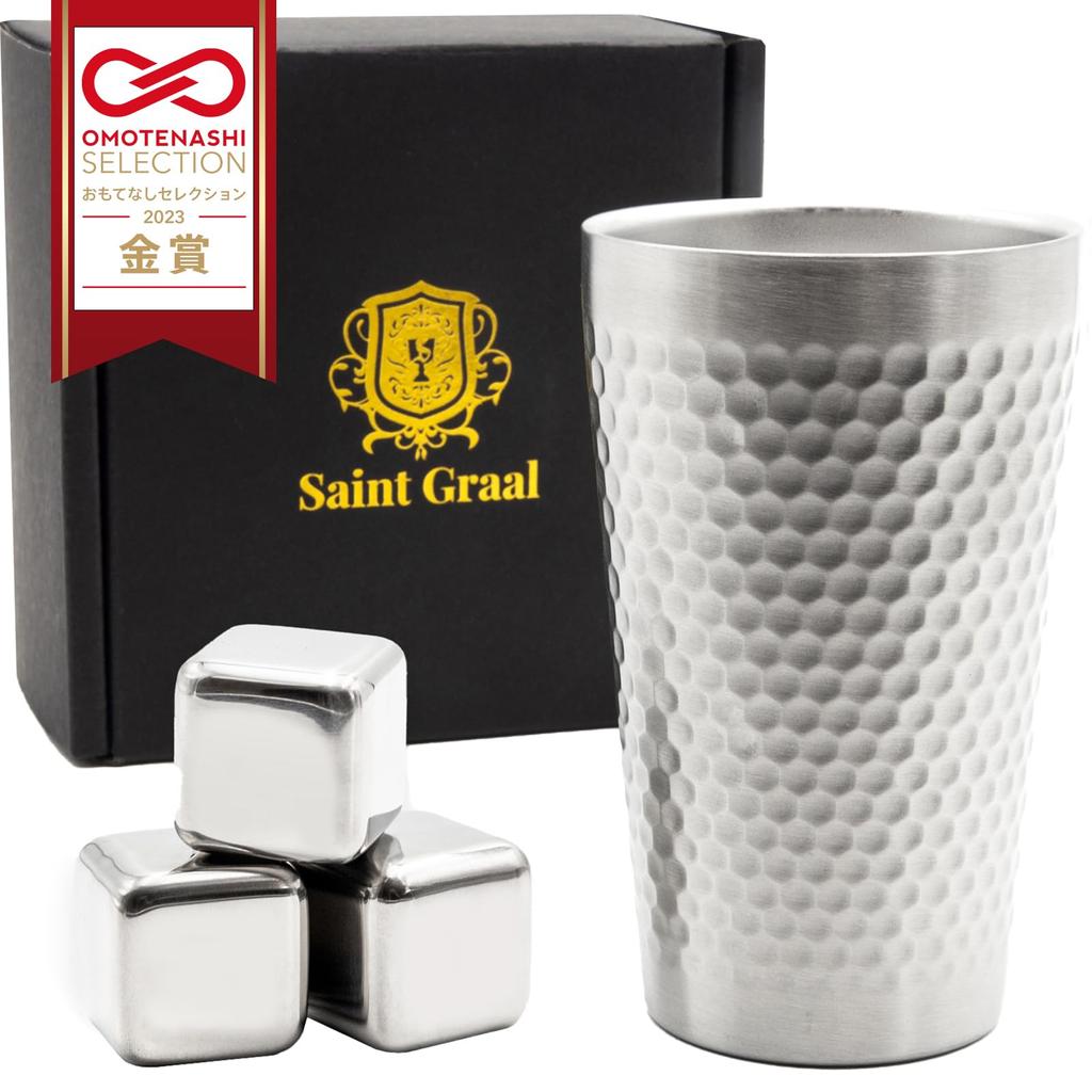 [SaintGraal] Tumbler Ice Cube Set Father's Day Birthday Present Men Women Gift Non-melting Ice Stainless Steel Ice