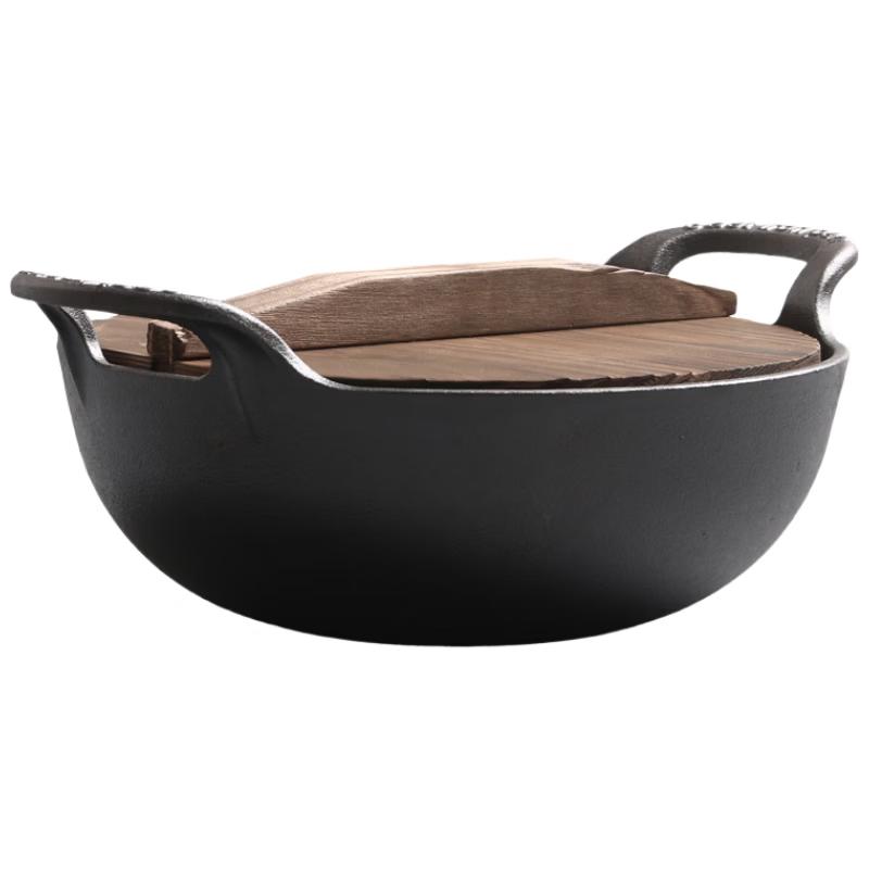 Чугунная многофункциональная кастрюля JingQingFu со стеклянной крышкой