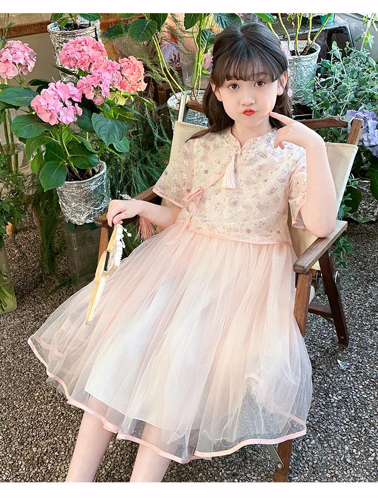 Girls' dress summer dress 2026 new style children's western-style Chinese style dress, girls' fashionable Chinese cheongsam princess dress