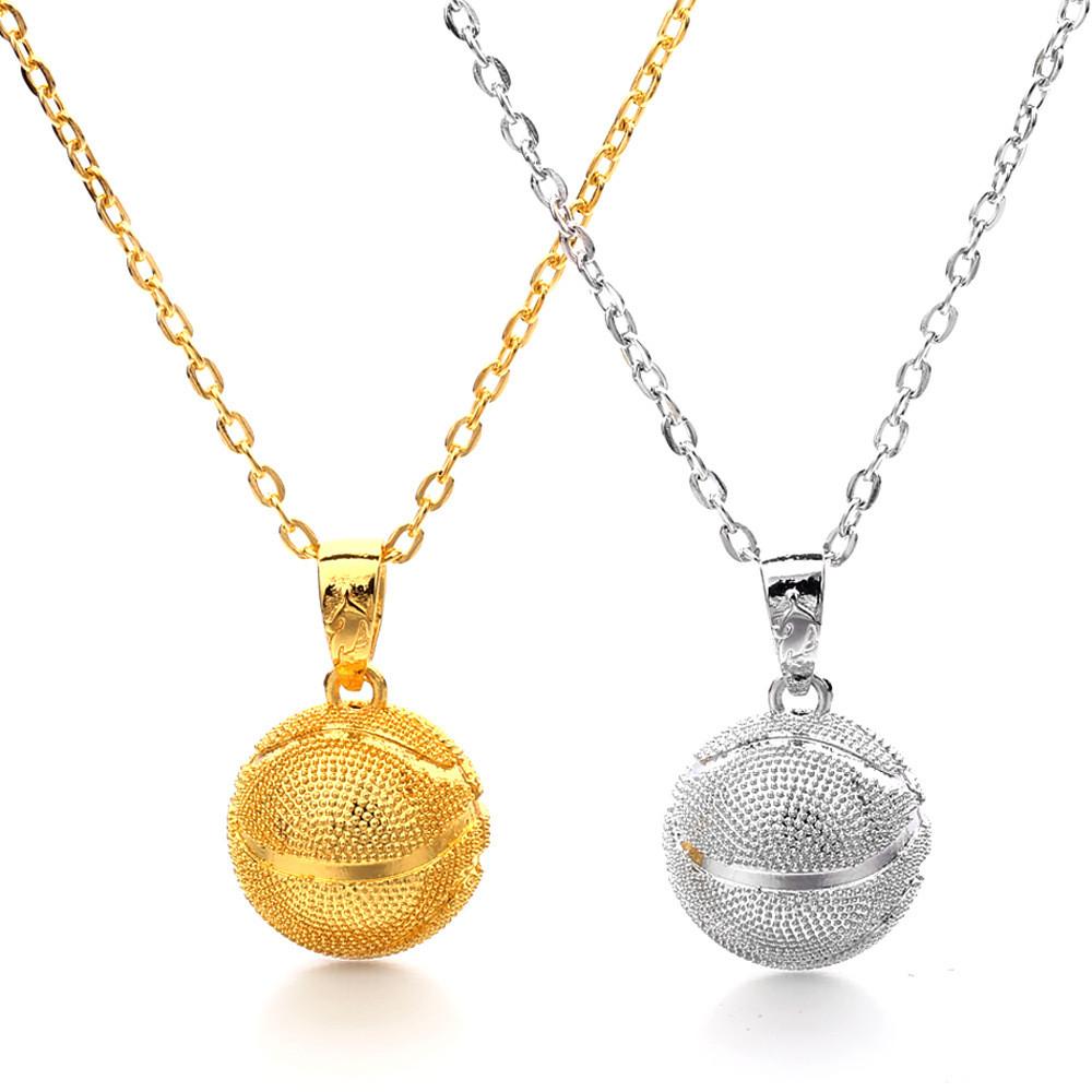 Изысканное 3D ожерелье-подвеска в виде баскетбольного мяча для мужчин с цепочкой из нержавеющей стали