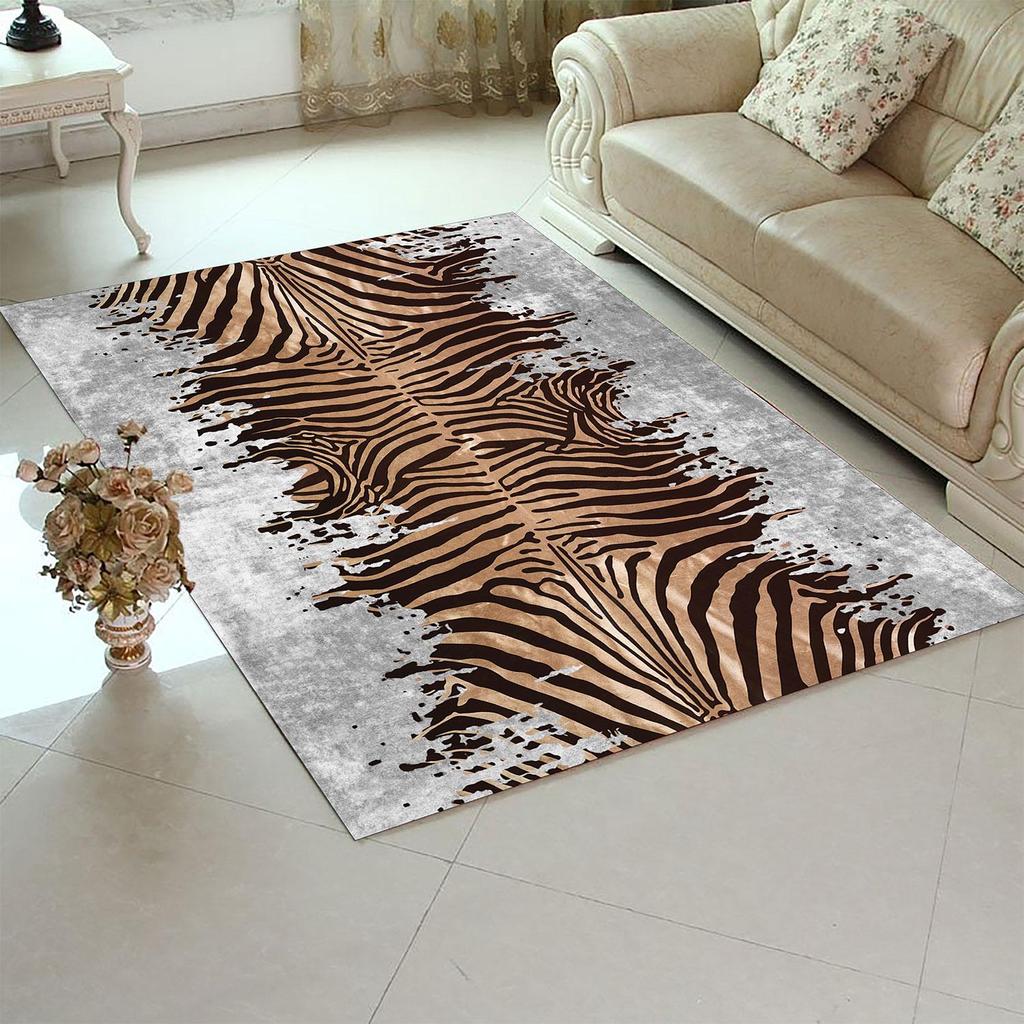 EPeddler Home Modern Zebra Pattern Digital Printing Washable Non-Slip Leather Base New Generation Living Room, Bedroom, Hallway Carpet