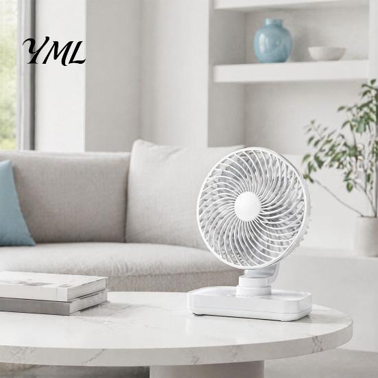 Desktop Cooling Fan Portable Desk Fan, Small Air Circulating 3 Speed Quiet Personal Circulator Adjustable Tilt Head Table for Office Dorm Kitchen