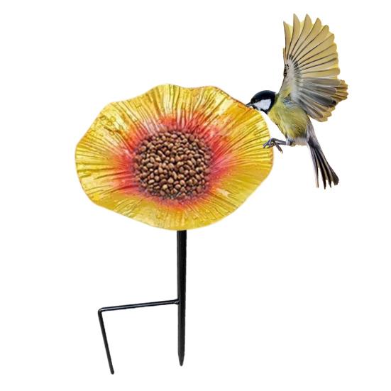 Кормушка для птиц на открытом воздухе, стойка для цветов, прочная, для наружного использования, для сада, патио, двора, газона, металлическая ванна для птиц, чаша, станция для полива, устройство для кормления