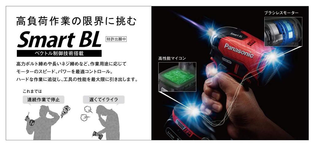 Panasonic Аккумуляторная батарея для ударного шуруповерта x 2, зарядное устройство с большим кейсом для хранения Dual Smart BL с использованием IP56 Red 14,4 В 5,0 Ач (14,4 В/18 В) 170Н·м