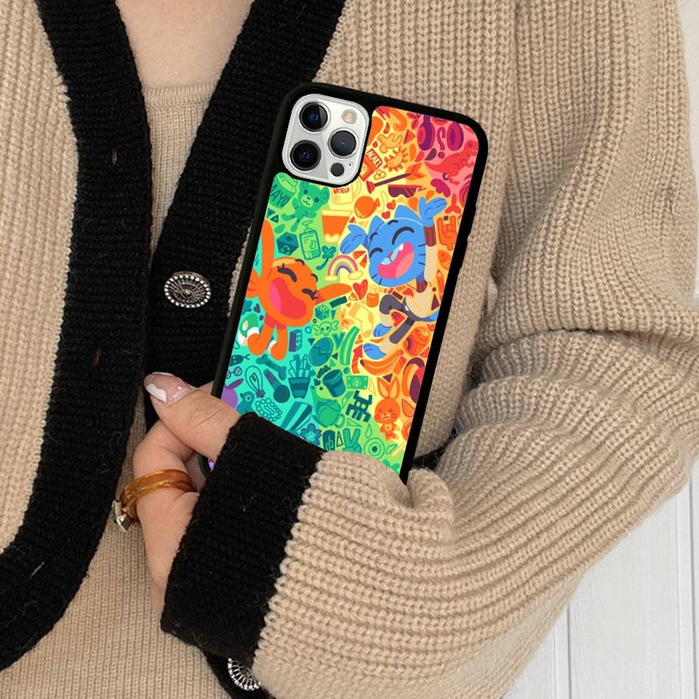 Чехол для телефона Gumball Anime A-Amazing World для iPhone 17 16 15 14 13 Pro 12 11 Pro Max, Жесткий PC+TPU, Задняя крышка