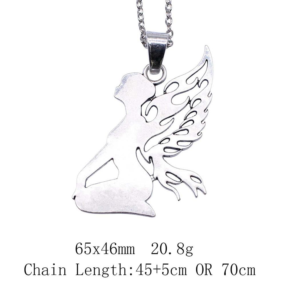 Valentine's Day Vintage Necklace Angel Wings 45cm Or 70cm Long Chain Necklace Women's Bags Choker Necklace