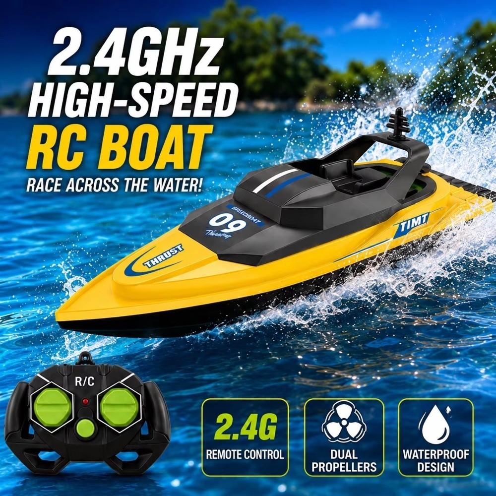Dual Motor Remote Control Boat Waterproof Racing Boat Waterproof Toy Electric Speedboat Lake