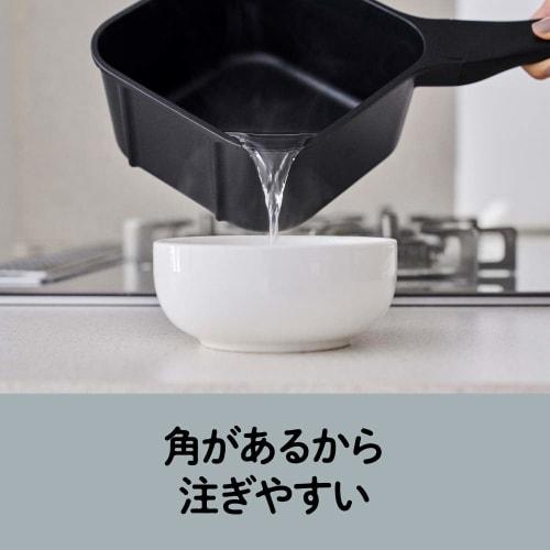 Doshisha Sutto Square Frying Pan, 20 X 6 Cm, Compatible with All Heat Sources (gas and Induction), Black, Deep Type