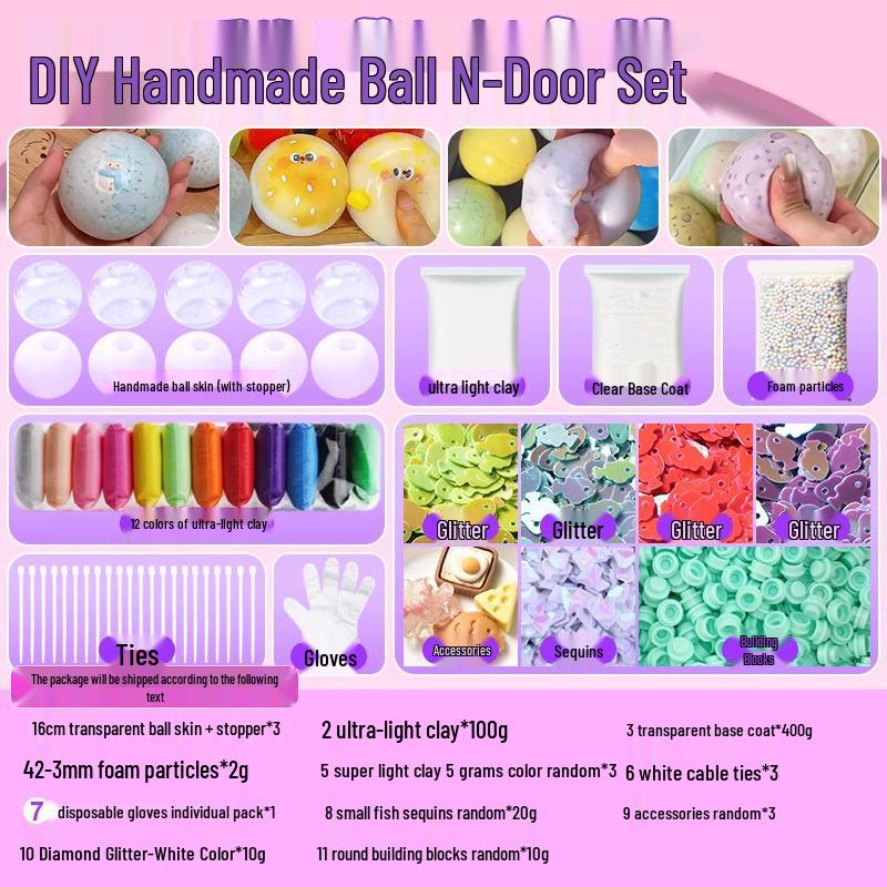 Набор для изготовления самодельного сквиши-мячика - Популярная игрушка для снятия стресса с эффектом медленного восстановления для максимальной декомпрессии и расслабления