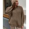 Loose Round Neck Solid Color Sweater Thick Warm Comfortable Women's Long Sleeved Pullover Simple Casual Base Shirt Harajuku Style Autumn and Winter