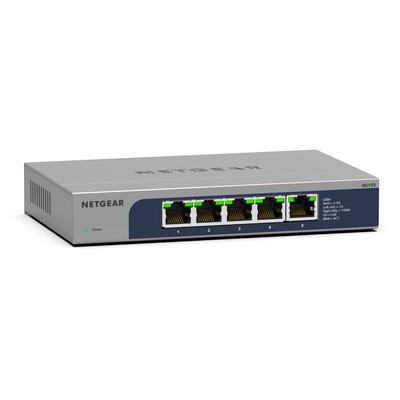Netgear Коммутационный концентратор 5 портов металлический корпус тихий безвентиляторный ограниченная пожизненная гарантия на оборудование неуправляемый коммутатор [оригинальный продукт] 2.5G MS105-100JPS