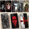 Templar Knight Case For iPhone 13 12 11 14 15 Pro Max 7 8 Plus X XR XS Max 12 Mini SE 2020 2022 Cover Coque