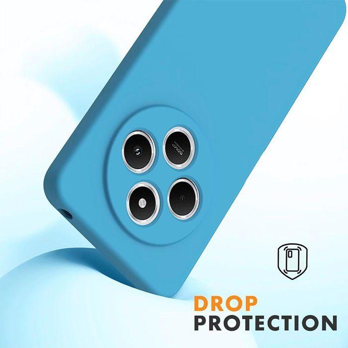 Coque pour Xiaomi Redmi Note 14 Pro 5G (pas pour 4G) - Silicone Liquide Bleu - E.F.Connection®