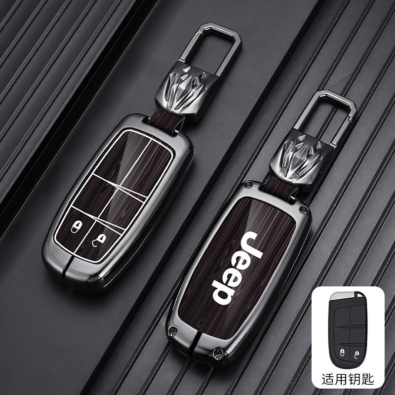 Zinc Alloy Keyless Car Key Case For Jeep Grand Cherokee WK2 KL Wrangler JK Renegade Commander Compass 2018 2022 Auto Accessories AMS1