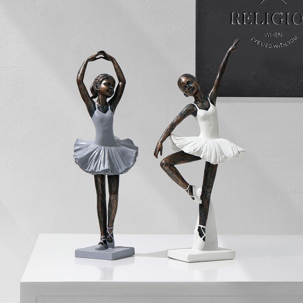 Creative Black Ballet Retro Ornaments Living Room TV Cabinet Home Wine Cabinet Decoration Resin Craft Hot Style