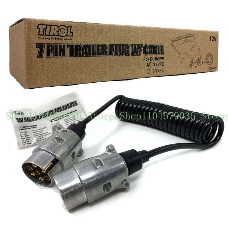 652F 12V 7Pin Towbar Towing Waterproof Plugs Socket Adapter with 1.5M Extension Cable Easy to tall