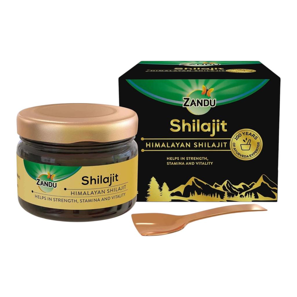 Zandu Pure Himalayan Shilajit Resin 20g Pack of 1 Natural Ayurvedic Energy Booster for Strength & Stamina