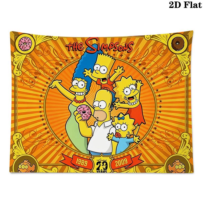 Simpsons Family Wall Tapestry Aesthetic Wall Hanging Printed Fabric Blanket Decorative Tapestries for Bedroom Living Room Home Decor