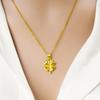 Real Gold Color Lucky Clover Pendant Necklace for Women Men Fine Jewelry Genuine Solid Gold for Women Wedding Luxury Jewelry
