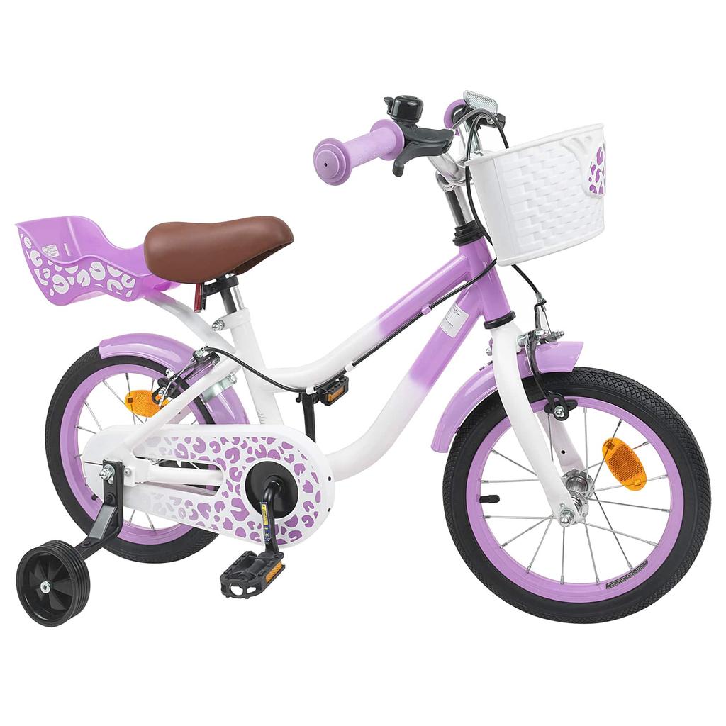 Kids Bicycle with Training Wheels 16 inch for Ages 4 6 Purple