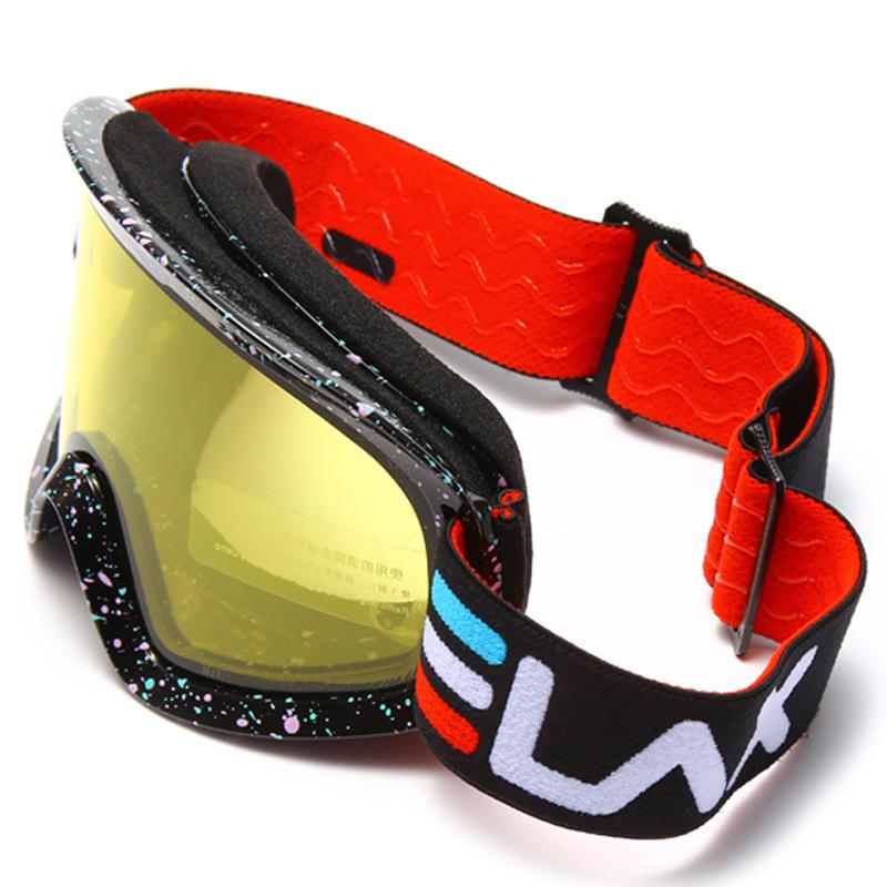 ELAX Brand New Double-Layer Anti-Fog Ski Goggles Outdoor Sports Three-Line Epoxy Full Coating Protective Goggles