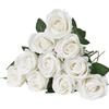 120 Pcs White Roses Artificial Flowers Realistic Bouquet Xmas Home Decor