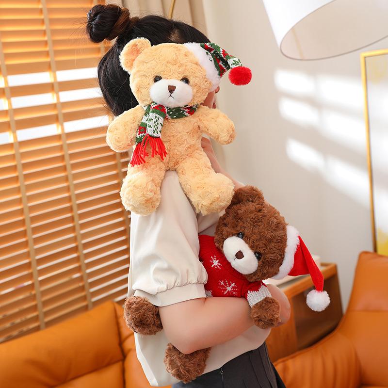 Рождественский плюшевый мишка, игрушка, кукла-мишка, мишка для обнимашек, чтобы подарить вашему лучшему другу, детям, рождественский подарок на день рождения