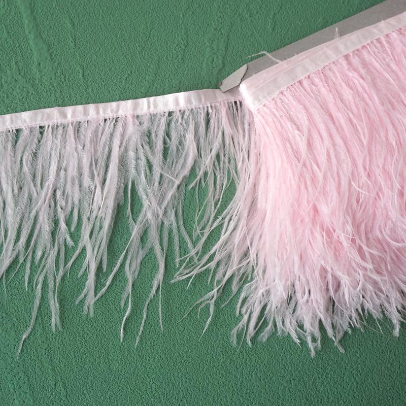 Decorative Feather Cloth Strip 10-15Cm Ostrich Hair Cloth Edge Dress Cuffs Latin Dance Skirt Diy Clothing Accessories