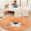 Cartoon Round Rug Carpets For Living Room Bedroom Kids Room Blanket Floor Mat Baby Playing Mat Decoration Salon Pile Area Rug