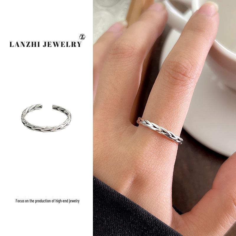 Тайское серебро Женское наборное кольцо - Серебро 925 пробы, Нишевый дизайн, Простые и универсальные украшения