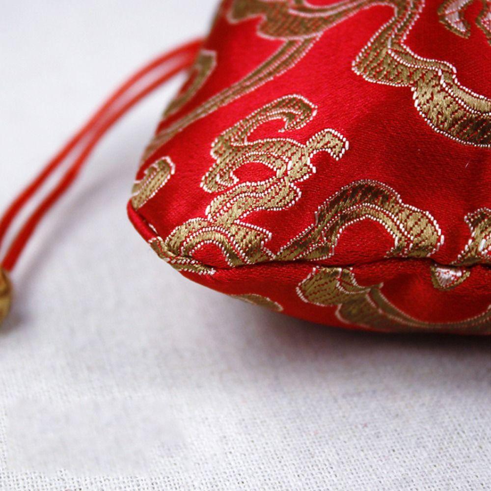Вышивка на кулиске Женский мешочек для украшений в китайском стиле Мешочек для хранения Футляр для украшений Органайзер для украшений
