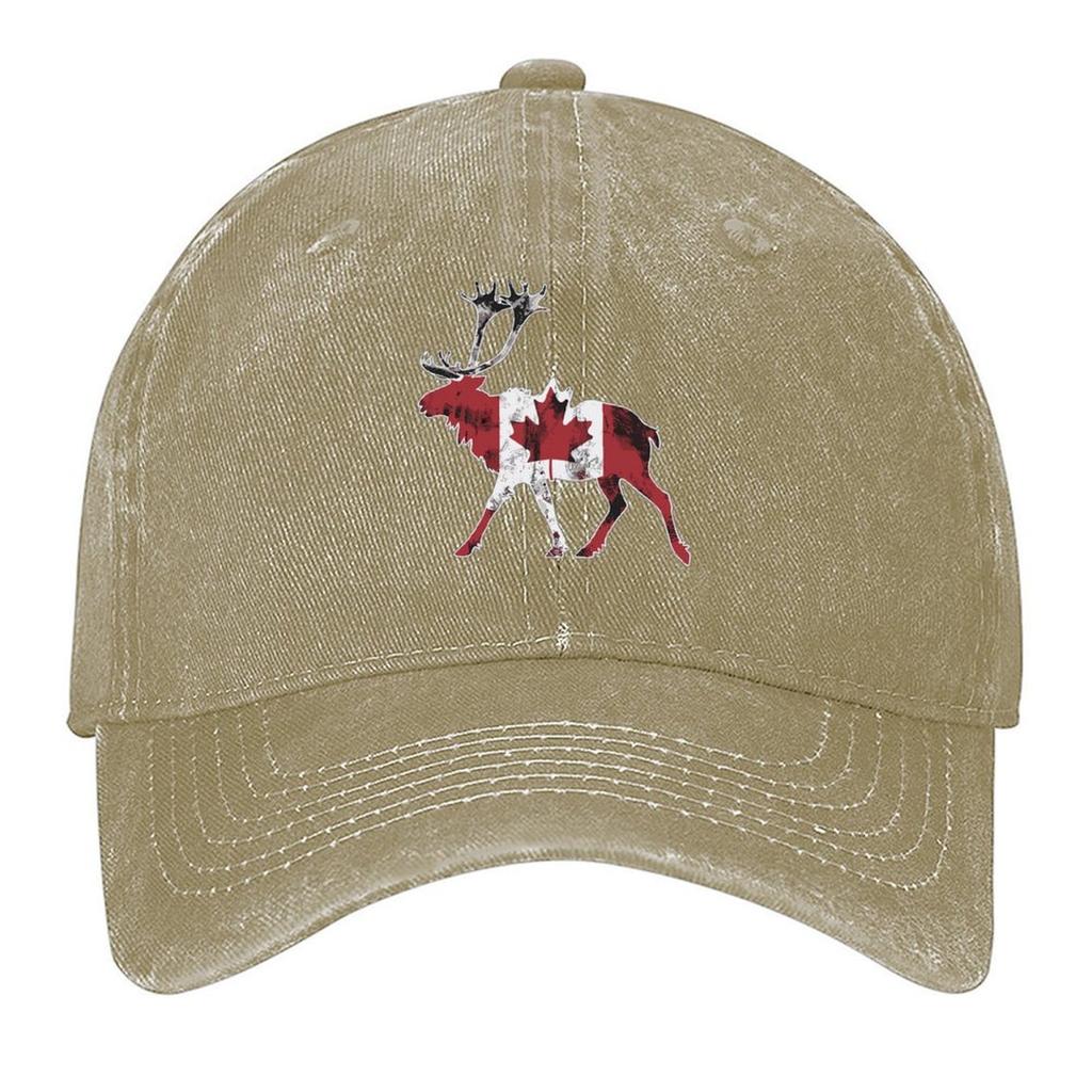 Maple Leaf Caribou Canadian Flag Canada Baseball Cap Luxury Hat Dropshipping Golf Hat Big Size Hat Ladies Men's