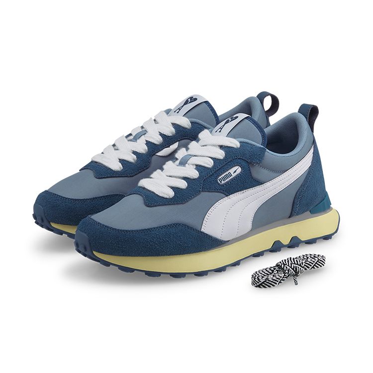 AMI x Puma Rider FV Stellar Выцветший Деним Унисекс Кроссовки Синий Белый 386668-01
