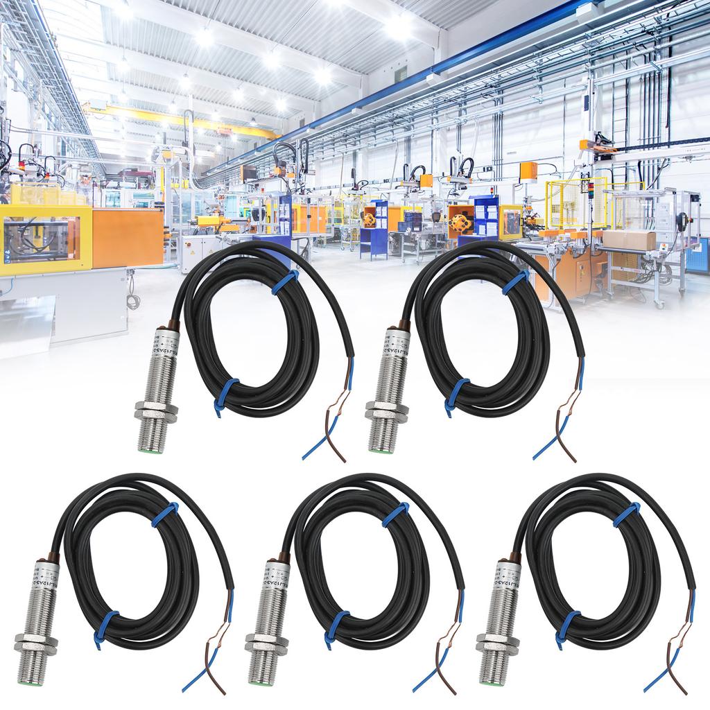 5 шт. Датчик приближения 2-проводной нормально разомкнутый M12x1 переключатель обнаружения приближения 10‑36 В постоянного тока аксессуар