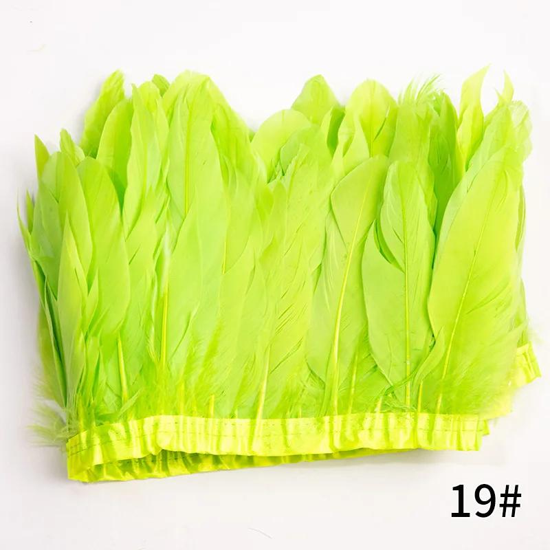 2M/Lot Real Geese Feather Fringe Ribbons Goose Feathers Trim Dyed for Dress Skirt Cloth Belt Decorative Clothing