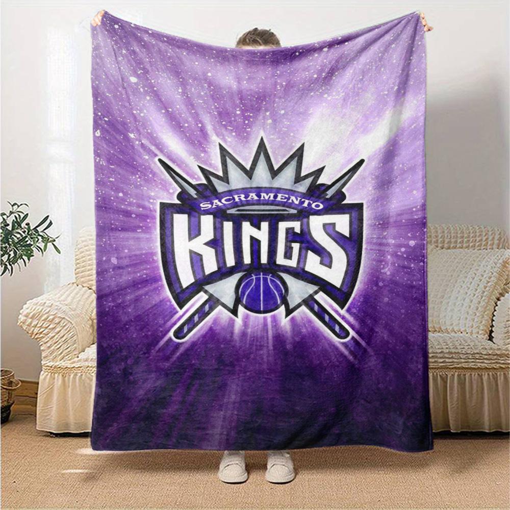 Фланелевое одеяло с принтом Sacramento Kings Высококачественное Теплое Уютное Покрывало для Всех Сезонов Идеально для Подарков Декор Дома