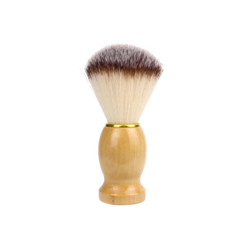 Мужская щетка для бороды с деревянной ручкой и мягкой нейлоновой щетиной – Бритье, умывание лица, домашнее использование, парикмахерская чистка.