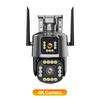 4K HD WIFI IP-камера 16MP 10X гибридный зум PTZ-камера с автоматическим отслеживанием уличная камера с четырьмя объективами и тремя экранами, камера наблюдения 4K