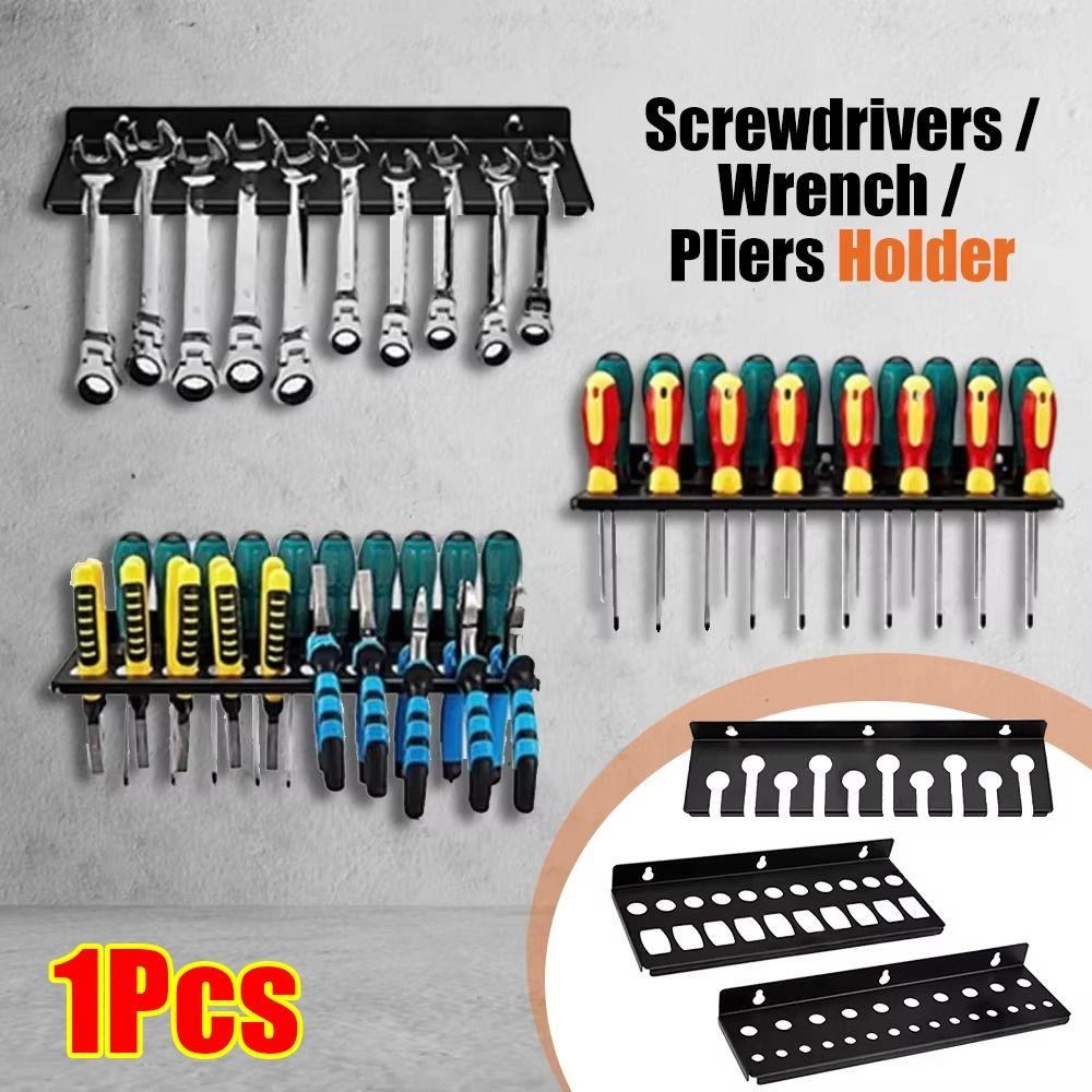 1Pcs Wall Mount Screwdriver Storage Rack Pliers Wrench Organizer Holder Hardware Tool Organizer