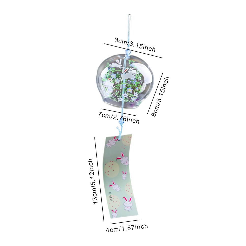 Стеклянные колокольчики в японском стиле, подвесные колокольчики в виде ветряных колокольчиков для домашнего декора с рисунком в виде цветущей сакуры, подвесные колокольчики в виде ветряных колокольчиков