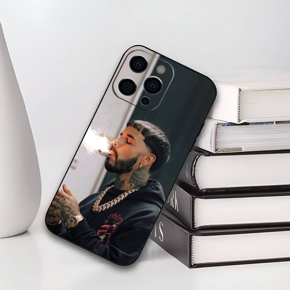 Чехол для телефона A-Anuel AA Rapper для iPhone 17,16,15,14,13,12,11 Plus,Pro Max,XS,Мягкий силиконовый черный чехол