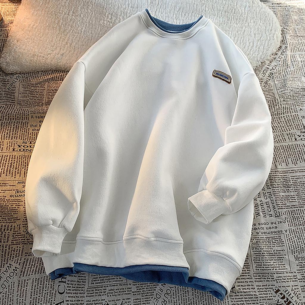 Весенне-осенний топ, поддельный двухкомпонентный топ с капюшоном, платье для пары в стиле ленивый