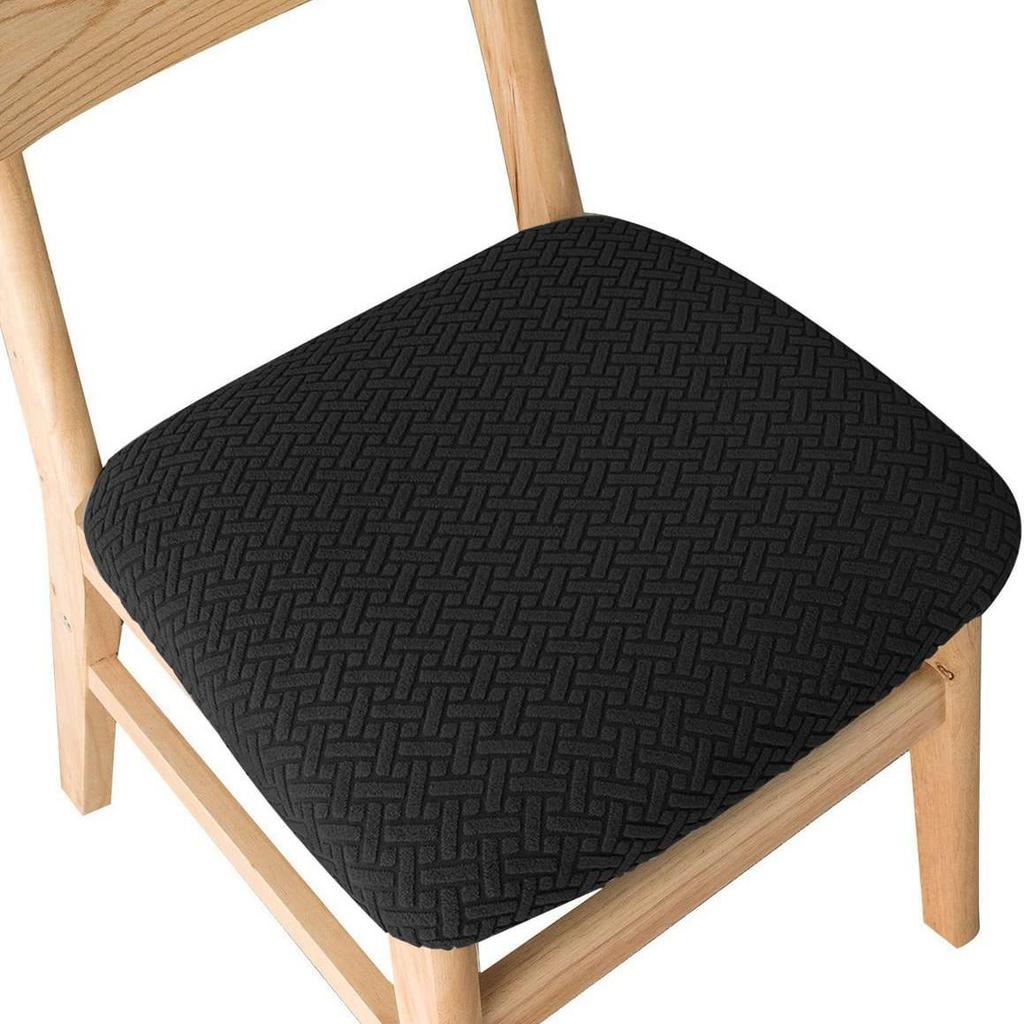 Комплект чехлов для обеденного стула и подушки в клетку жаккард - Всесезонная защита